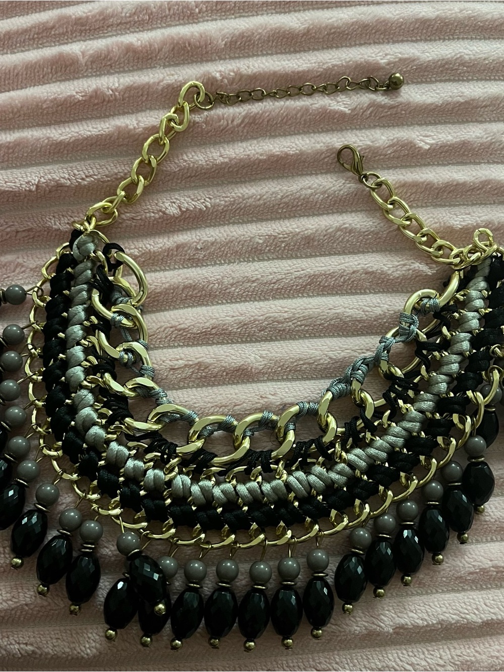 Layered Black and Gray Statement Necklace